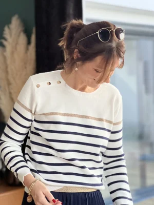 Mademoiselle Marcelle Curvy ❤️ | Gilets Et Pulls*Pull marinière Linette